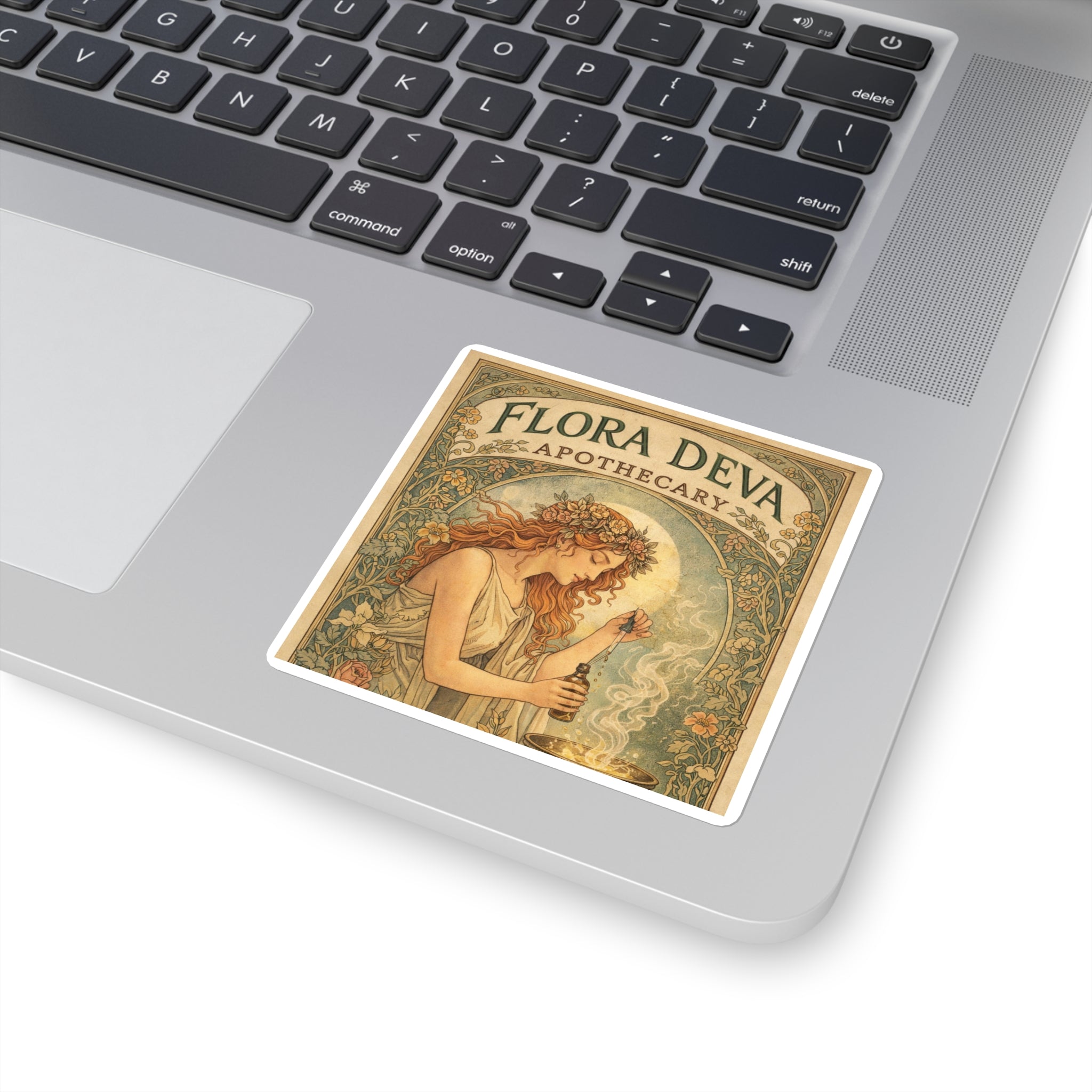 Flora Deva Apothecary Vintage Art Square Sticker