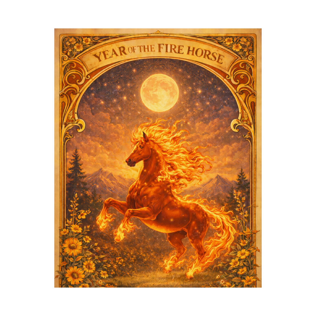 Fire Horse 2026 Matte Poster — Year of the Fire Horse Lunar New Year Art Print