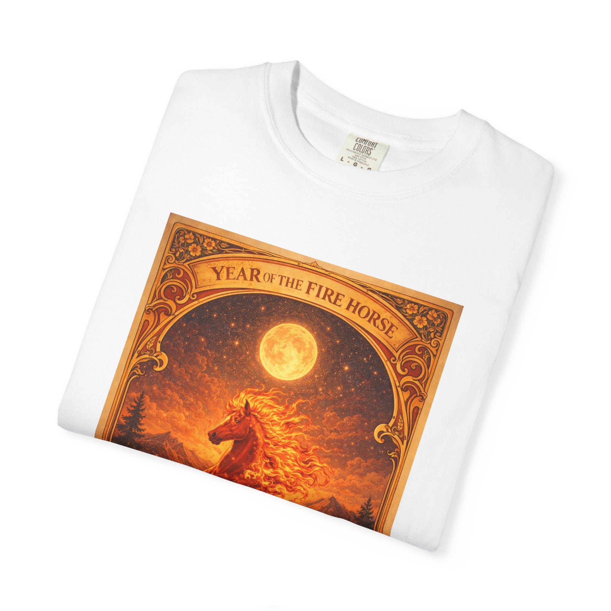 Year of the Fire Horse 2026 Poster Art T-Shirt | Fiery Horse Illustration